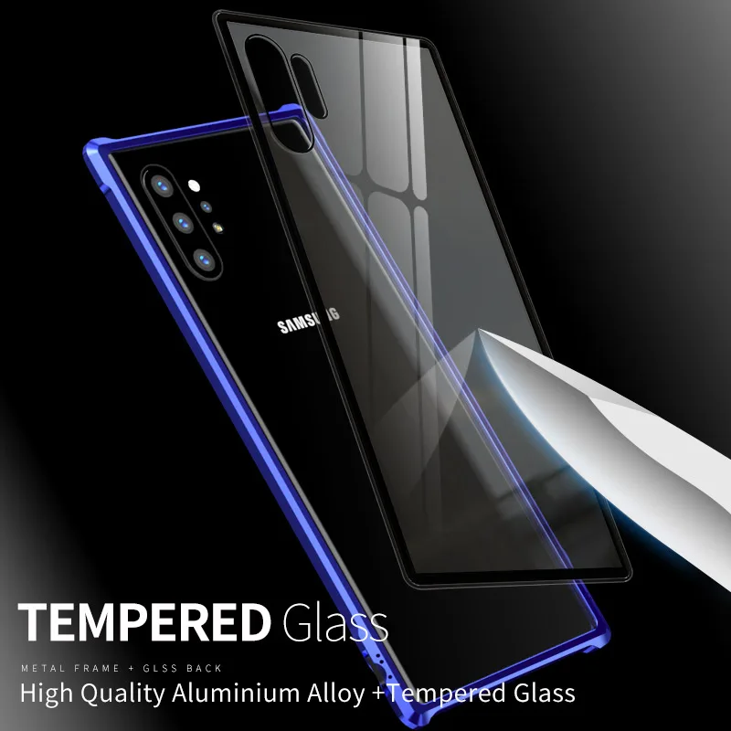 Роскошный Алюминиевый металлический чехол для телефона ромб для samsung Galaxy Note 10/Pro задняя крышка из закаленного стекла для samsung Note 10 Plus