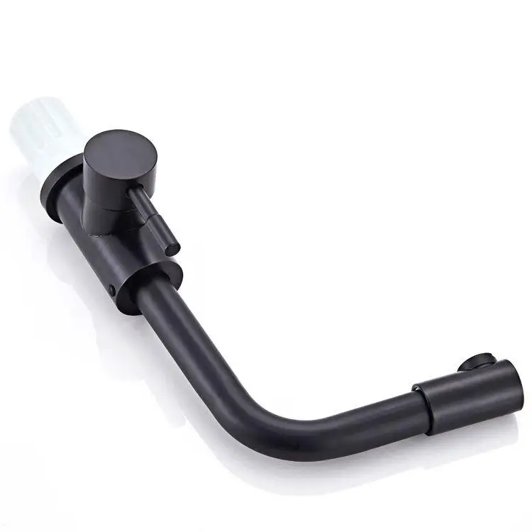 Высокий смеситель для раковины из черного хром тонкий в ванную комнату воды кран