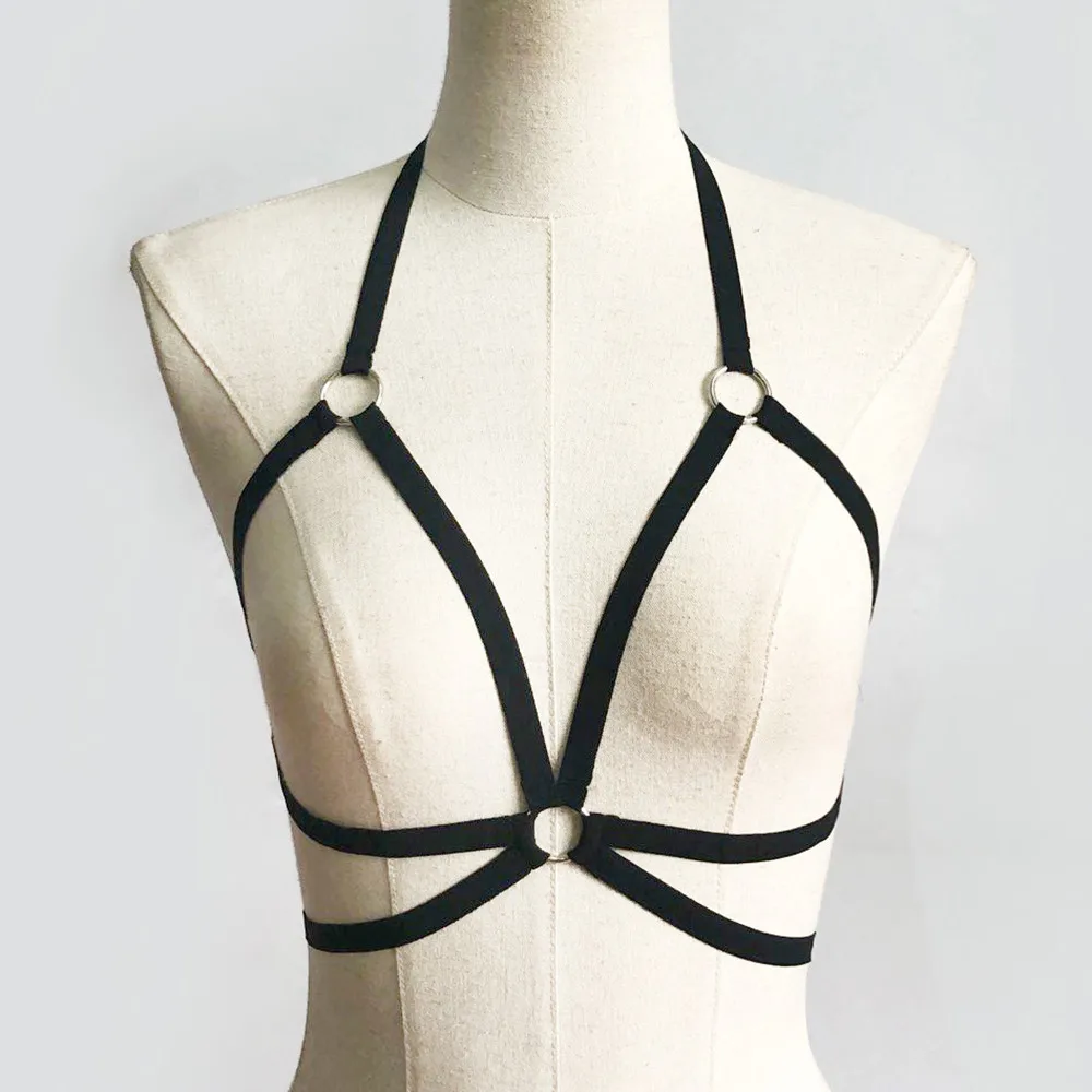 Сексуальный женский Готический бюстгальтер с эластичной клеткой короткое