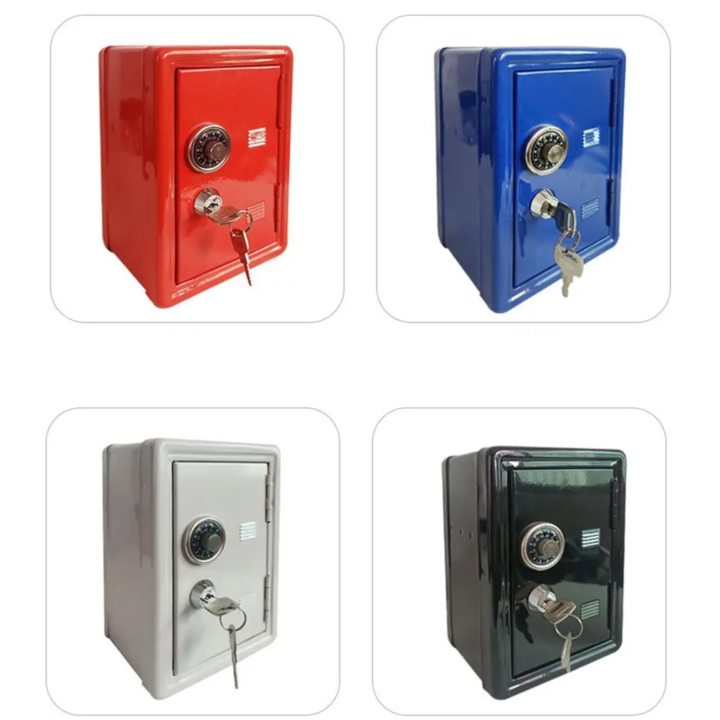 

Household Insurance Box Mini Metal Safe Creative Piggy Bank Key Insurance Cabinet Desktop Decoration Money Boxes Home Decor