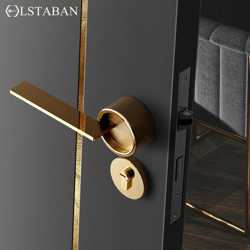 LSTABAN Простой золотой раздельный замок из цинкового сплава для дома деревянный