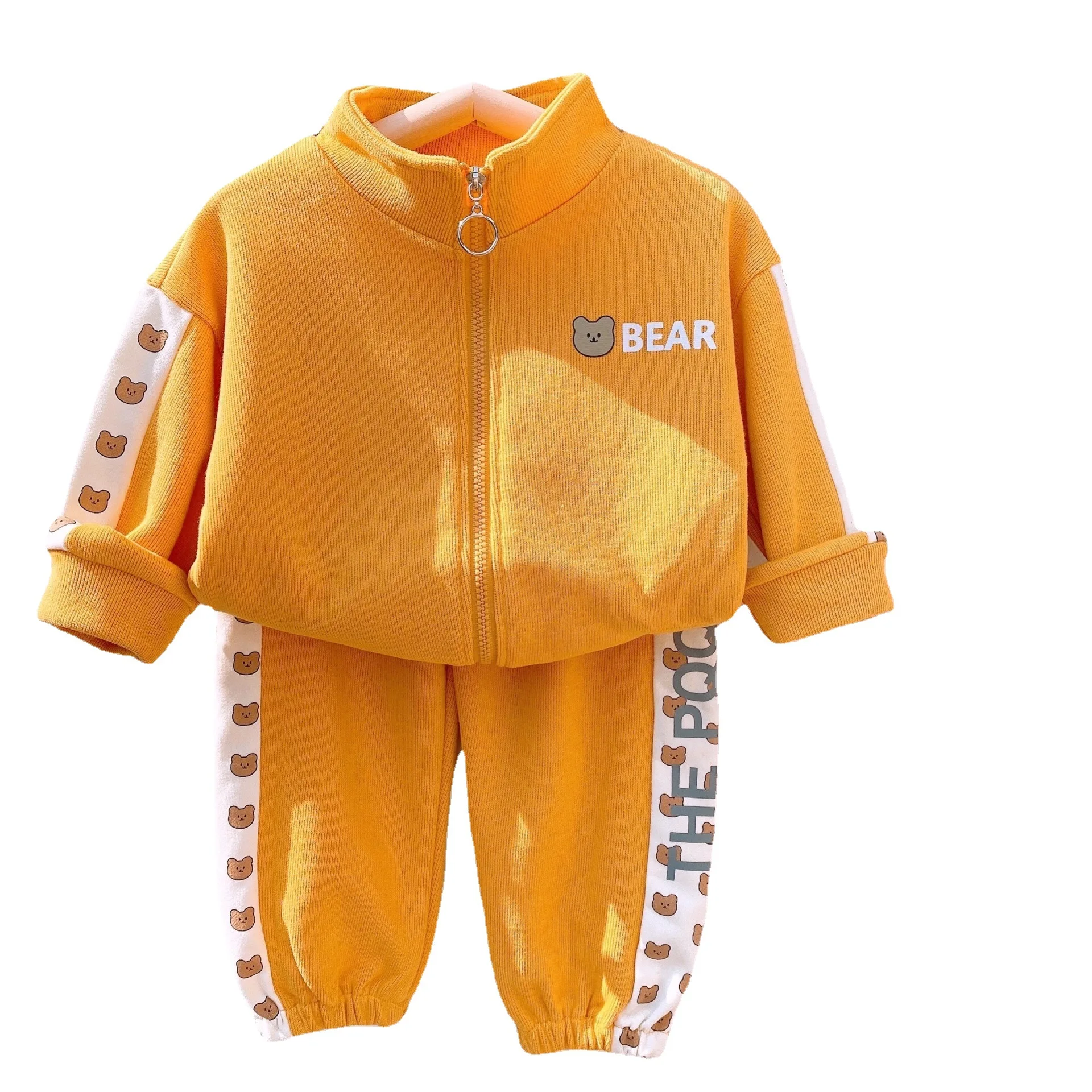 

New Children's Leisure Sports Suit Boy's Zipper Shirt + Trousers Two-piece Boy's Handsome Suit Kids Clothes Girls