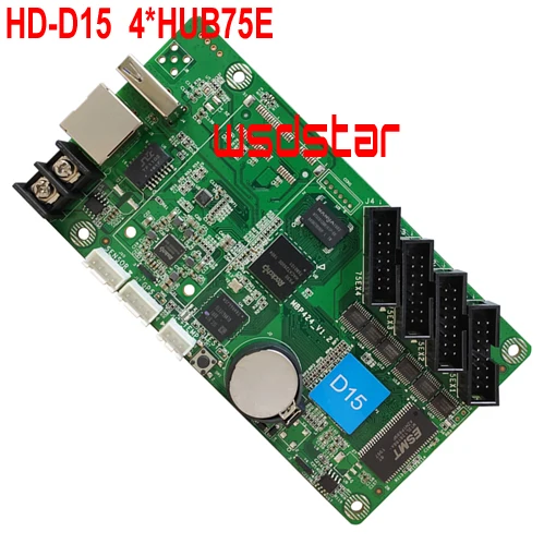 HD D15 асинхронная полноцветная карта управления 4 * HUB75E для P2 P2.5 P3 P4 P5 P6 P8 P10