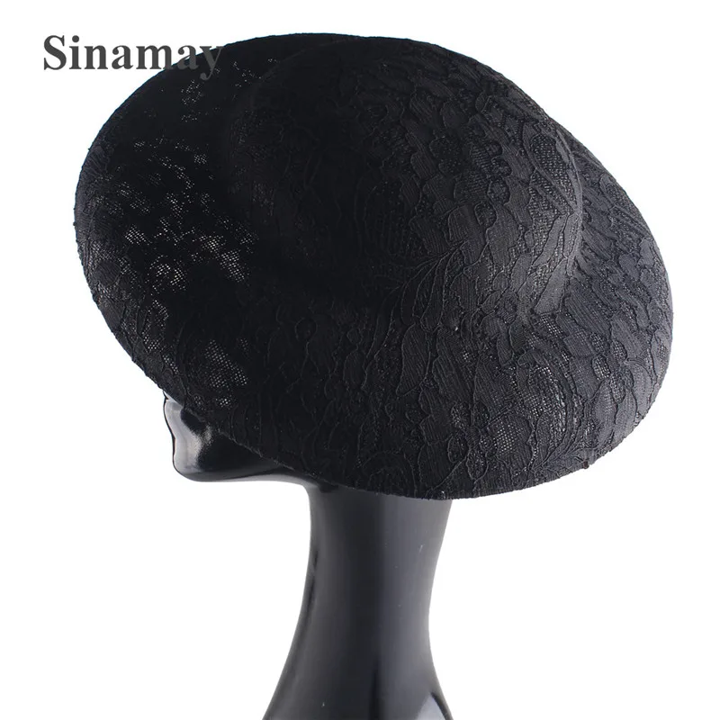 

Imitation Sinamay Fascinators Base with Lace 30CM Ivory Big Size Millinery Cocktail Party Hat DIY Hair Accessories New Arrival