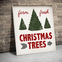 framed farm fresh christmas tree decor posters canvas paintings wall art canvas prints pictures kids room decor home inner frame