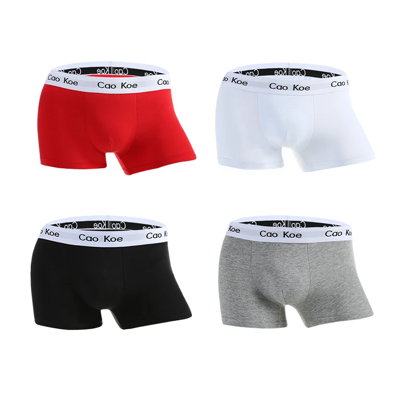 4pcs/lot Men Underwear Male boxer Solid Panties Shorts Men's 95% Cotton Underpants Breathable Intimate Man boxers  Size M-2XL