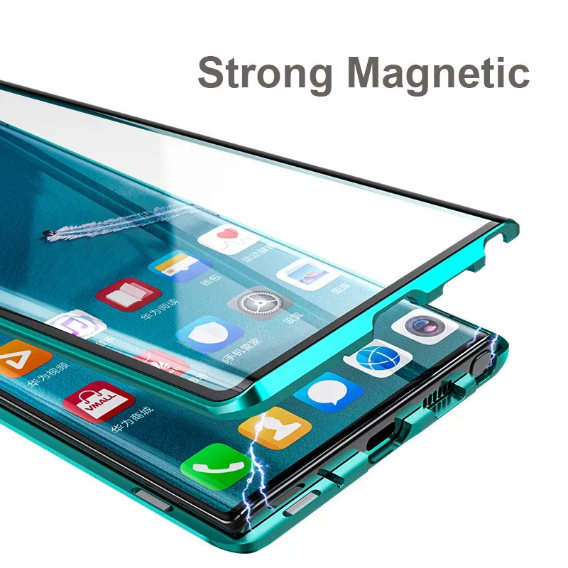 Магнитный металлический стеклянный чехол Note 10 для Samsung Galaxy Plus прозрачный 5G Coque +