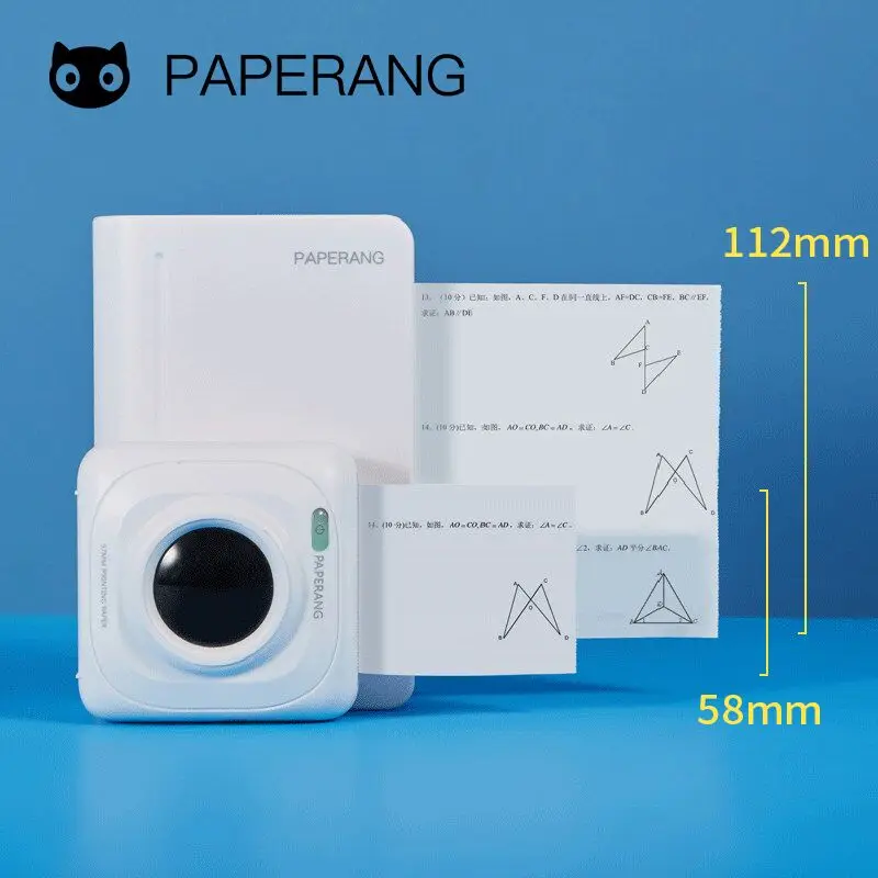 Портативный термопринтер Paperang MAX 112 мм Bluetooth мини Карманный фотопринтер для