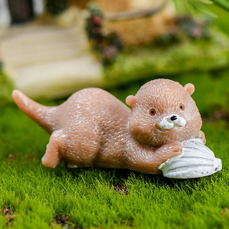 4 шт. микро пейзажная миниатюра выдра смола орнамент домашний сад DIY коллекция| |