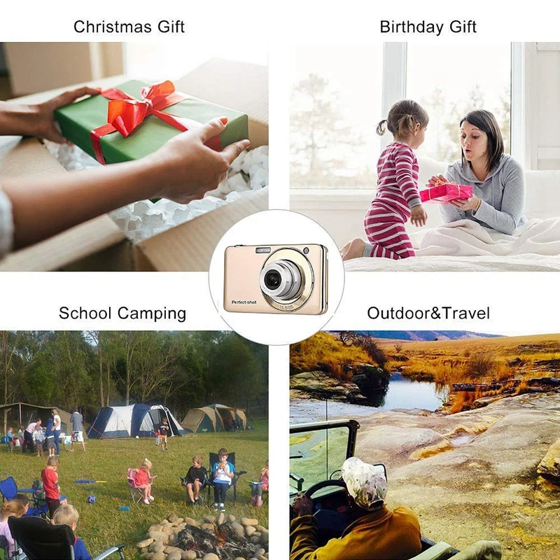 Digital Camera V600 2.7 Inch Tft 20Mp 1280 X 720 Hd Video (Gold) | Электроника