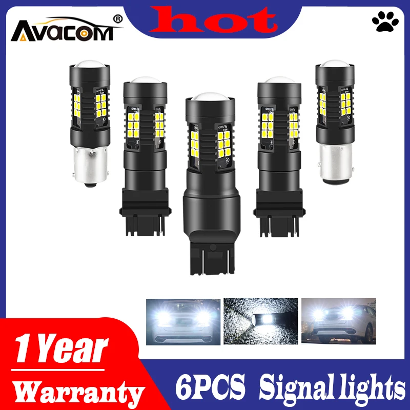 Avacom 6 шт. автомобильный светильник 1156 светодиодный BA15S P21W BAU15S PY21W BAY15D 1157 P21/5 Вт R5W 21