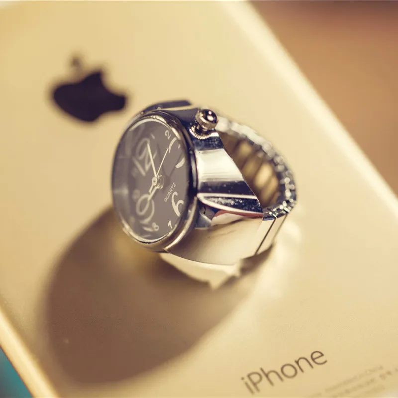 Кольцевые часы модный тренд студенческие мини кольцевые розовый зеленый круглый