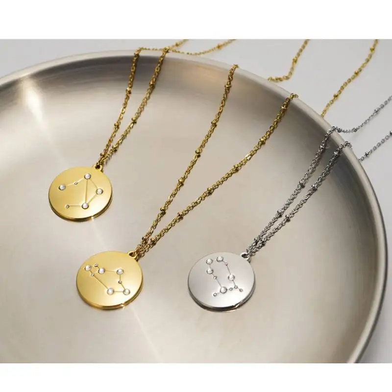 

2021 Trendy 12 Constellations Necklace Alloy Necklace Choker Necklace for Women Accessories Fashion Jewellery