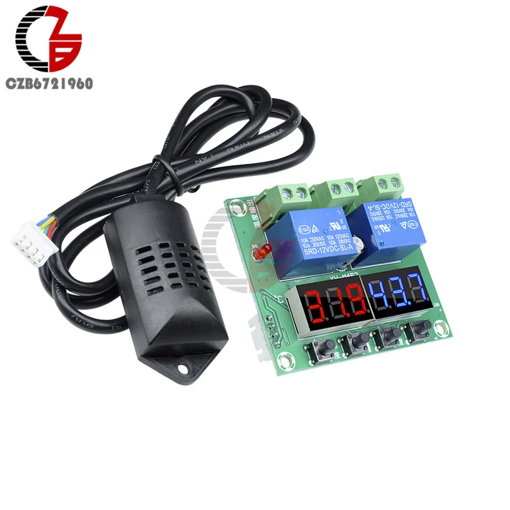 

XH-M452 влажность светодиодный цифровой термостат влажность 12 В постоянного тока контроллер температуры и влажности для дома регулятор термометр гигрометр