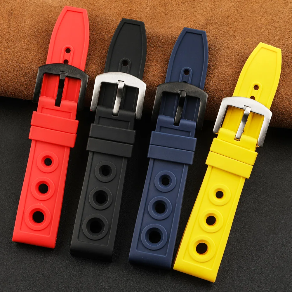 Сменные ленты для часов 22/24 мм 4 цвета резиновые ремешки браслетов 22 2020|Ремешки