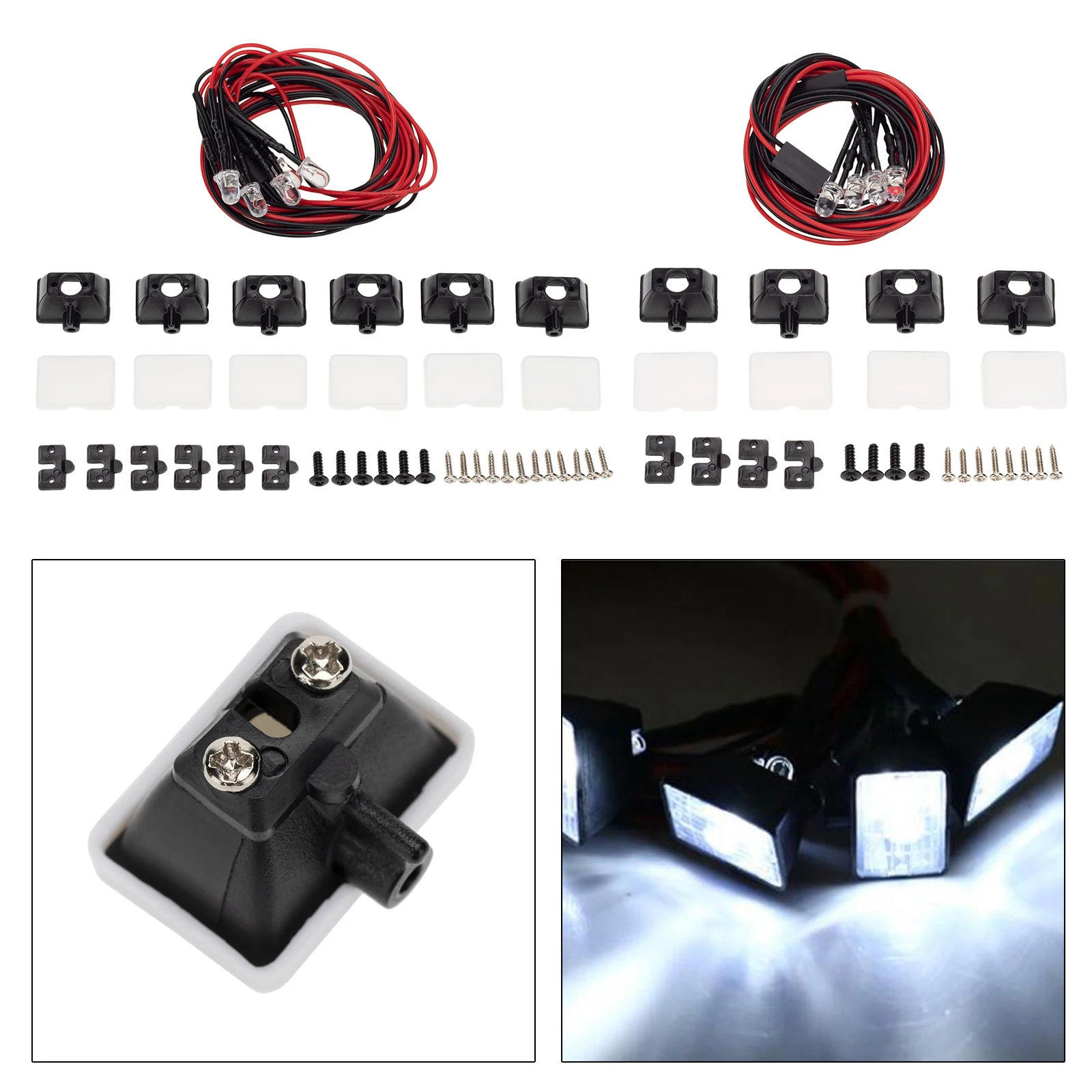

LED Light for Axial SCX10 D90 RC Car Truck Monster Truck Model Vehicle DIY Spare Plastic Parts