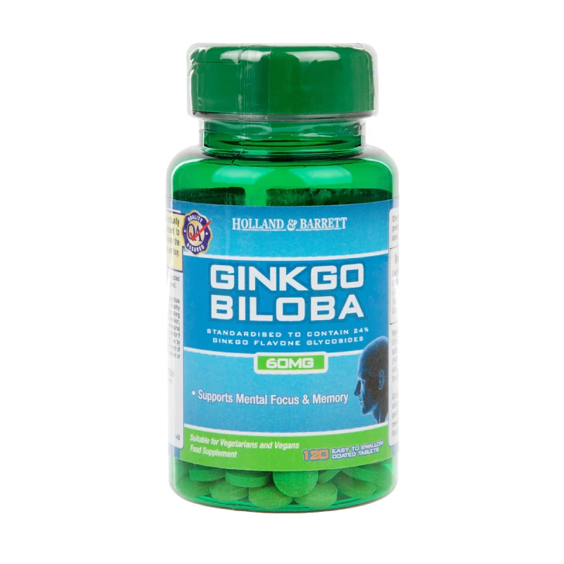 

Free shipping GINKGO BILOBA 60 mg 120 tablets Supports Mental Focus & Memory