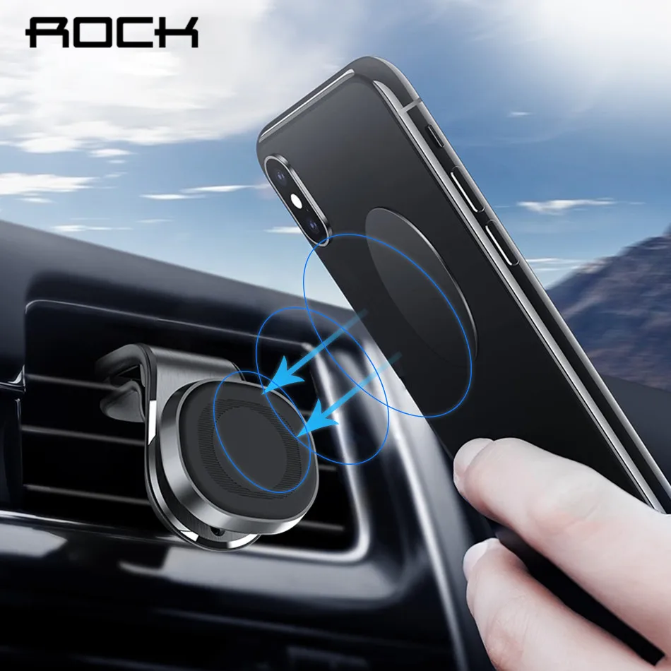 Магнитный автомобильный держатель для телефона ROCK Mini 360 крепление на