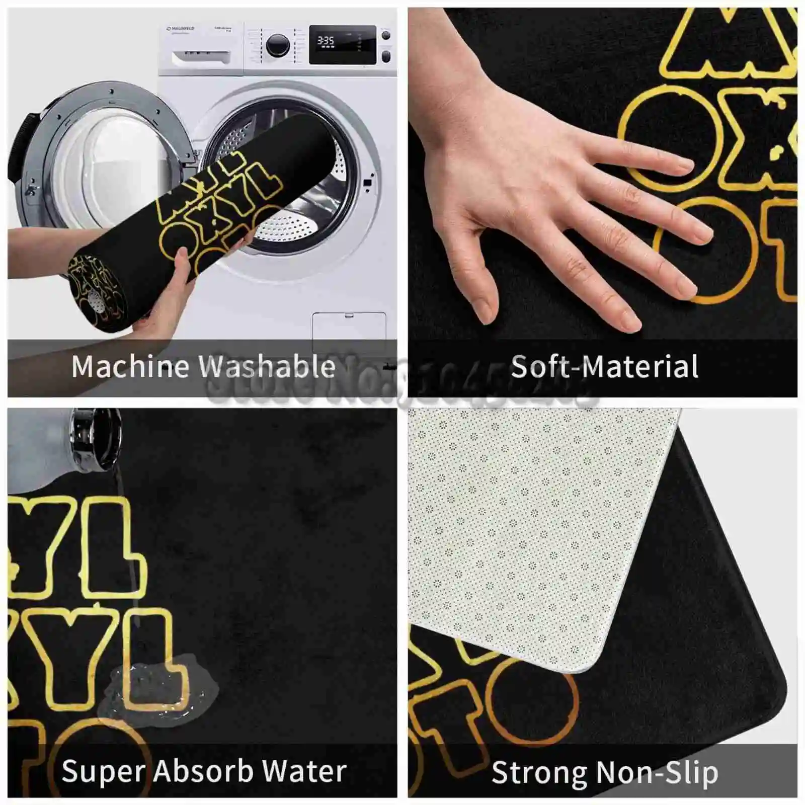 Золотые противоскользящие дверные коврики Myloxyloto для спальни гостиной