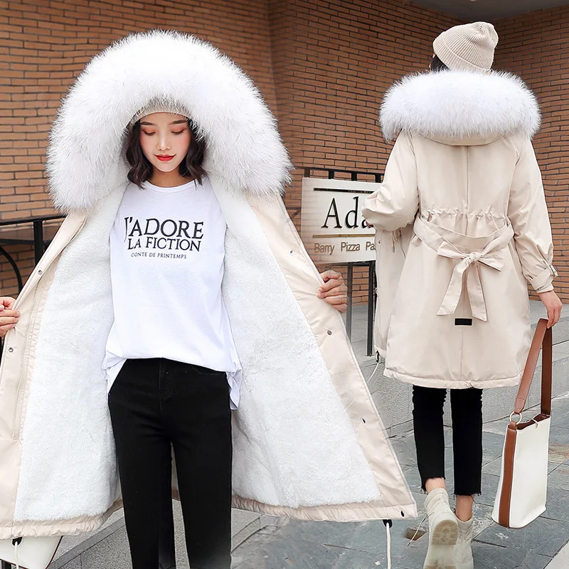 Women Winter Coat Jacket Seta Lead Cotton-padded Clothes Hat Cotton Parka Mujer Harajuku Camperas Casacos Manteau Femme Zzh006 |