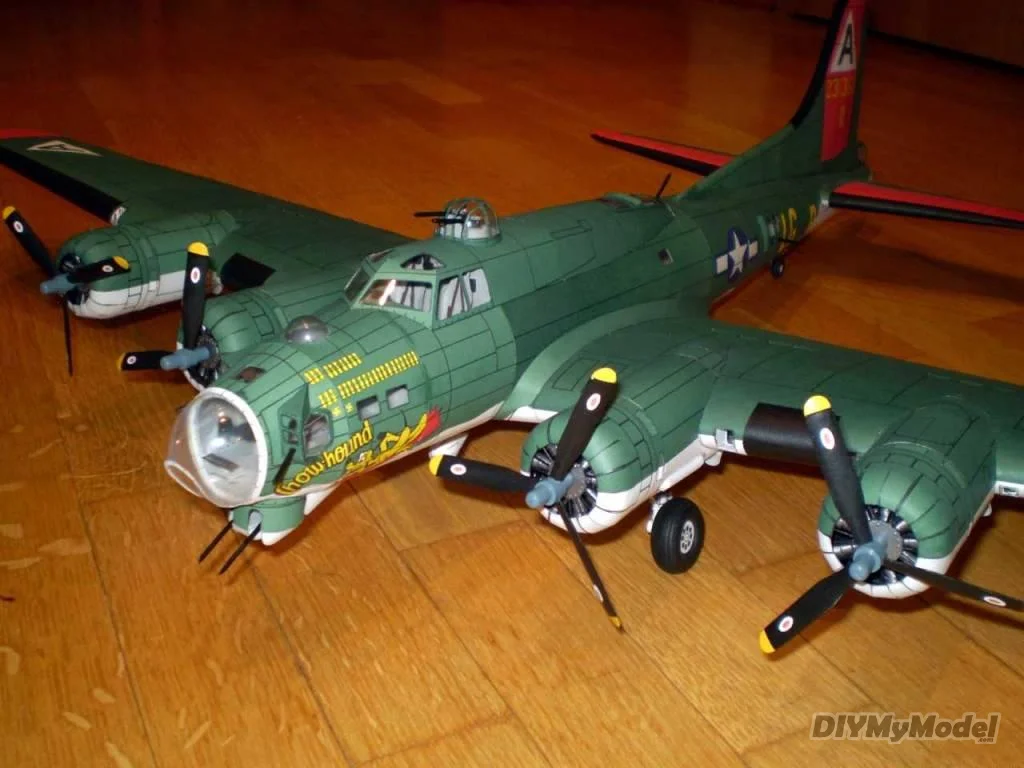 DIYMyModeI-Bombardero de La fortaleza voladora de EE. UU., b17g, bricolaje, artesanal, KIT de papel, rompecabezas de juguete hechos a mano, accesorios de pel&iacute;cula-0