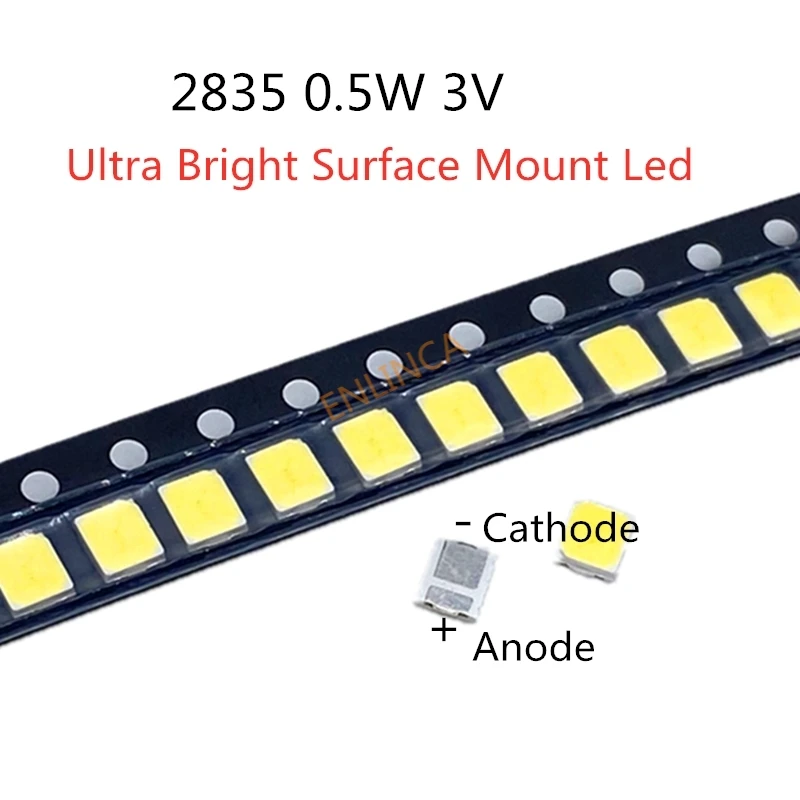 100pcs SMD СВЕТОДИОДНЫЙ 2835 теплые холодного естесственный белый Чип 0 5 W 3 0-3 6 V 150mA 45-50LM