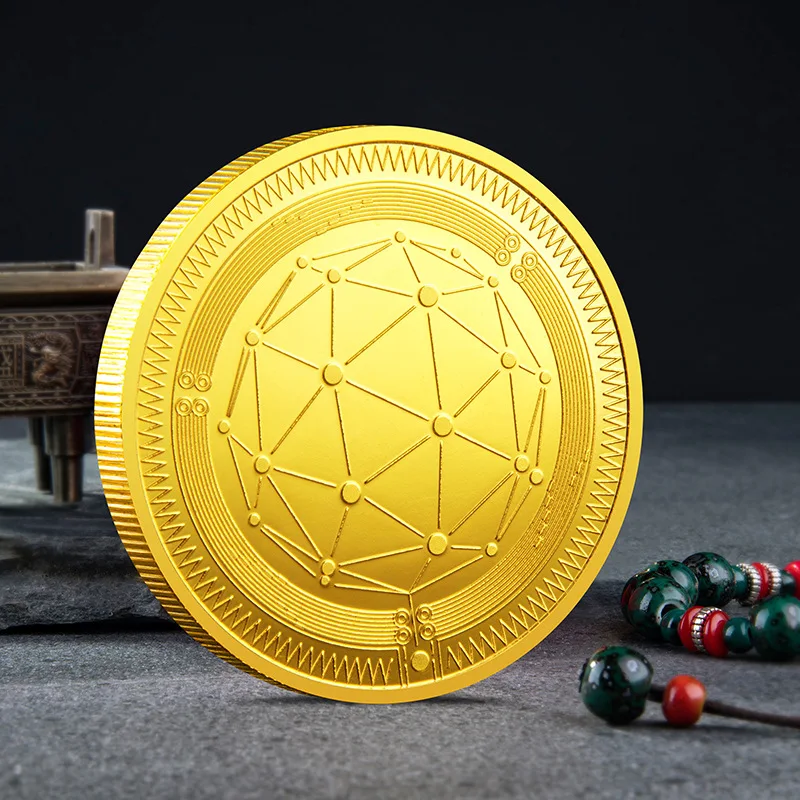 Позолоченная монета QTUM 1 шт. коллекционная Подарочная для криптовалюты