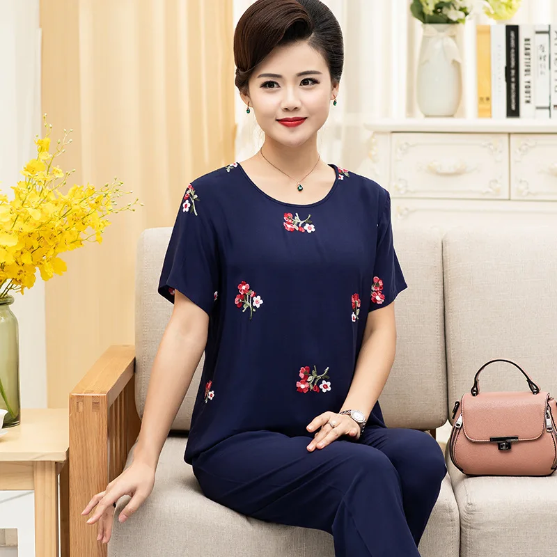 Пижама Fdfklak женская хлопковая с цветочным принтом летняя свободная домашняя