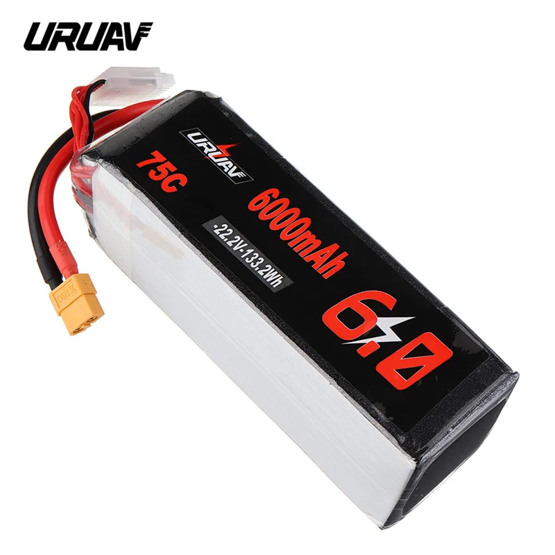 Оригинальный URUAV 22 2 V 6000 мА/ч 75C 6S Lipo Батарея XT60 разъем для 600 700 800 RC вертолет DIY