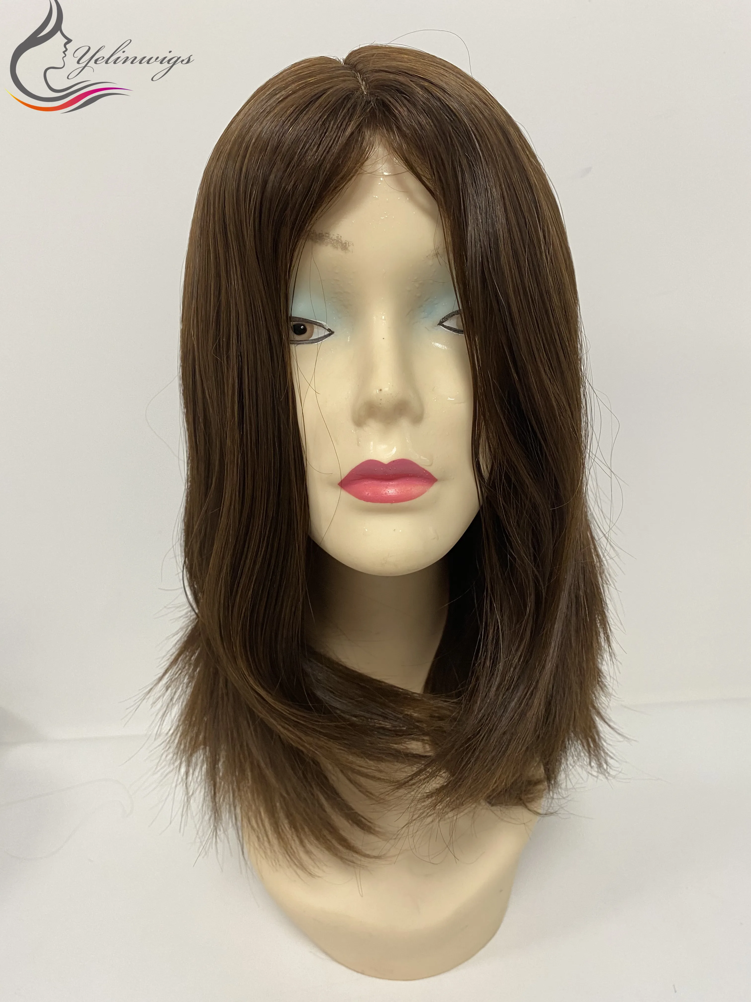 16-дюймовый еврейский парик Кошерный 100% европейские девственные волосы шелковые