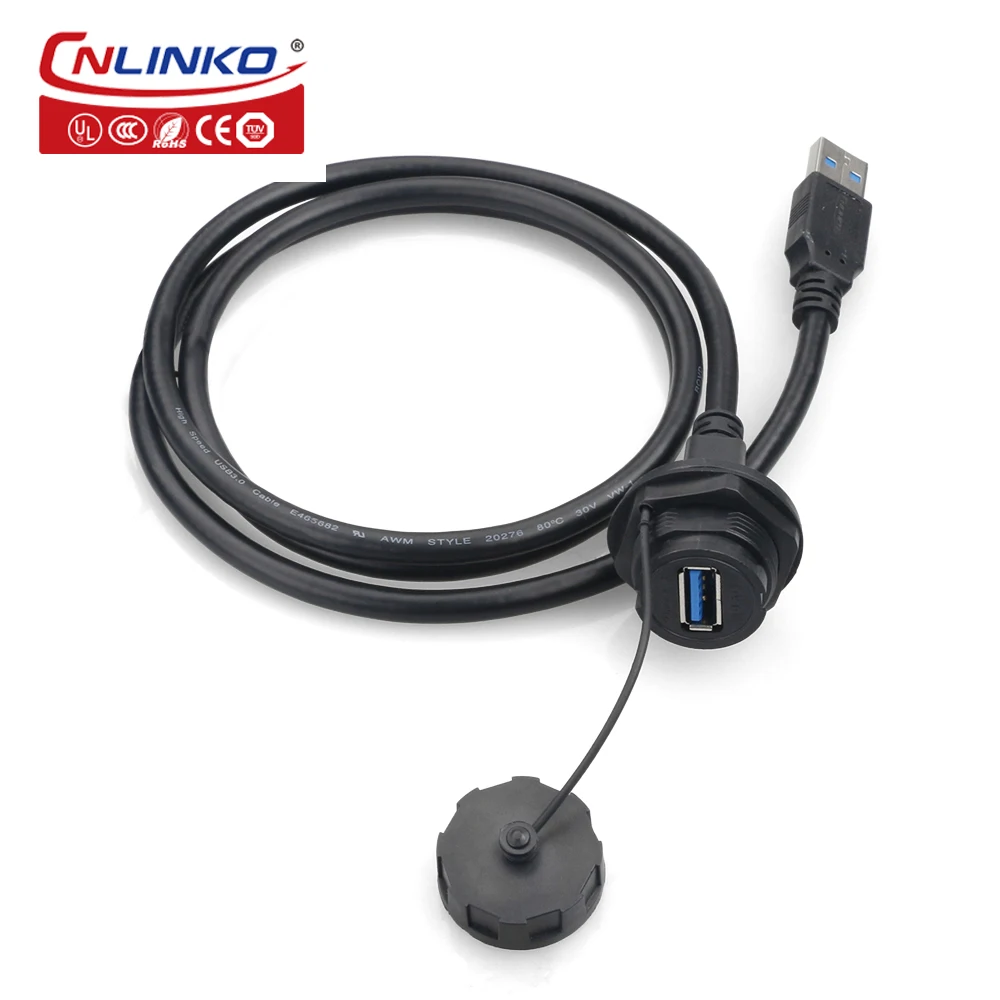 Cnlinko YU USB3.0 серия панельный водонепроницаемый Ip67 1.5A Dc Вольт штекер и гнездо разъем
