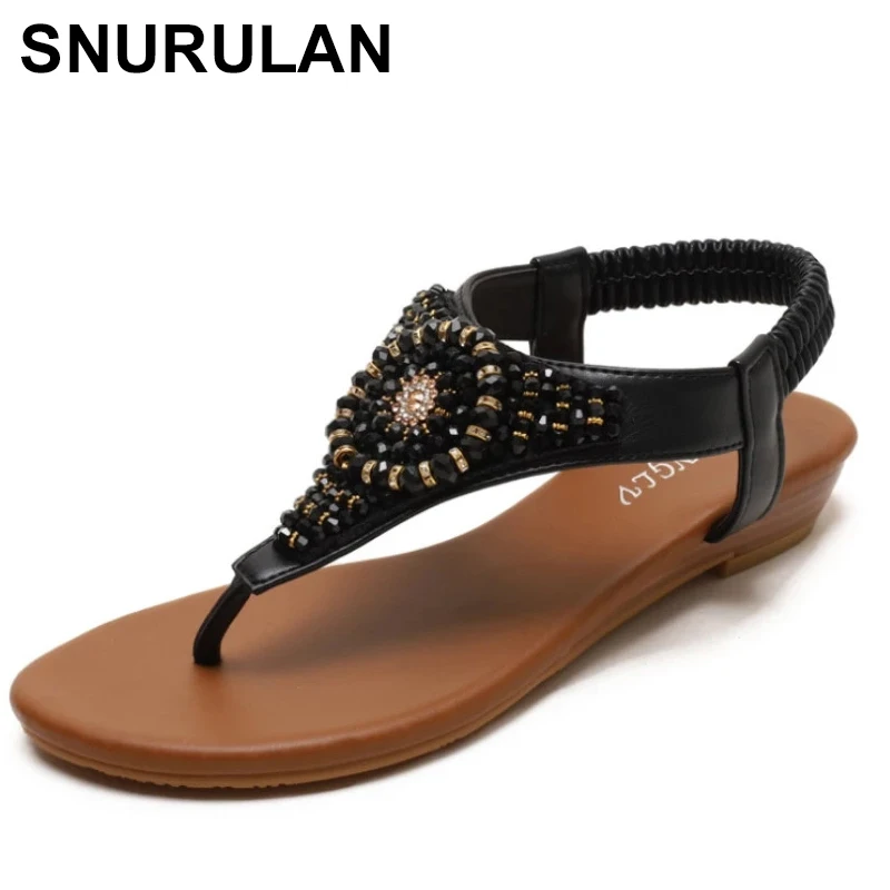 

SNURULAN Sandals female slope heel 2021 new summer clip toe Diamond Fairy style simple seaside holiday Roman shoes