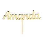 10 шт., деревянные топперы для торта