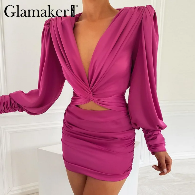 Гламурное сексуальное платье с глубоким v образным вырезом на шее Вечерние