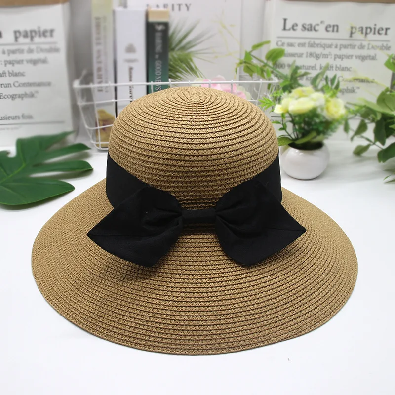 

2020 Fashion Big Bow Summer Straw Hat Women Sun Hats Panama Cap Beach Hat Chapeu