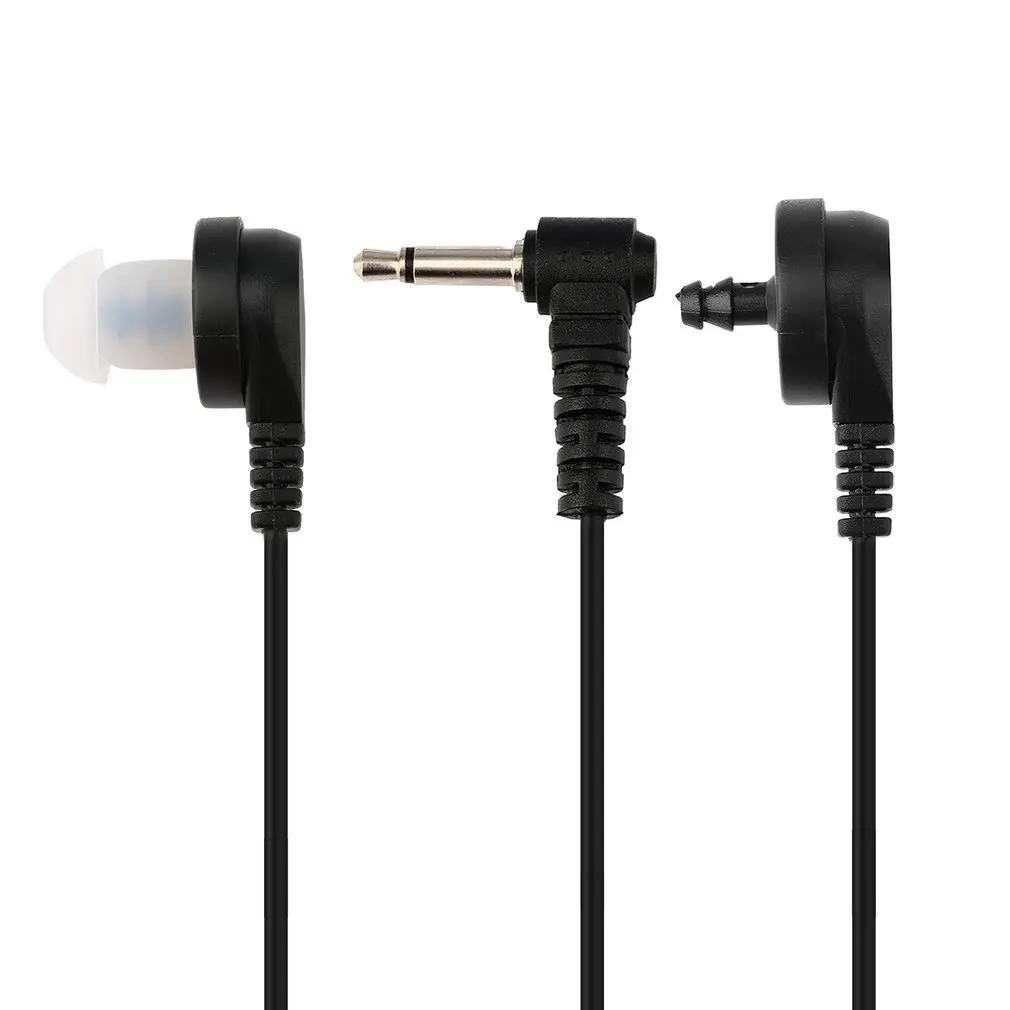 ordinary 3 5mm single listenreceive only covert acoustic tube earpiece headset for two way radio speaker mic microphone free global shipping