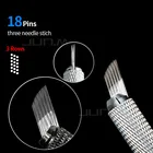 50 шт. Профессиональный Перманентный макияж микроблейдинг брови иглы 3 ряда 6 столбцов 18 игл лезвия для микроблейдинга ручная ручка