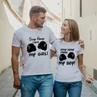 Комплект одежды Seeyoushy для пары, футболки с рисунком на День святого Валентина и надписью Stay Away From My Girl Boy