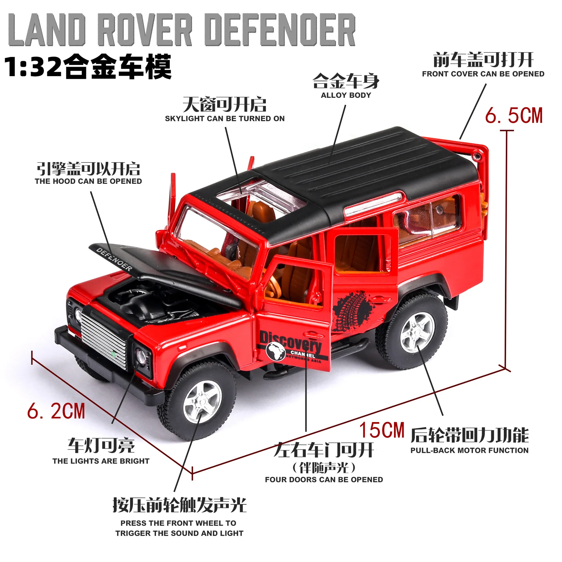(Boxed) Guardian car model classic off-road vehicle suv simulation pull back toy |