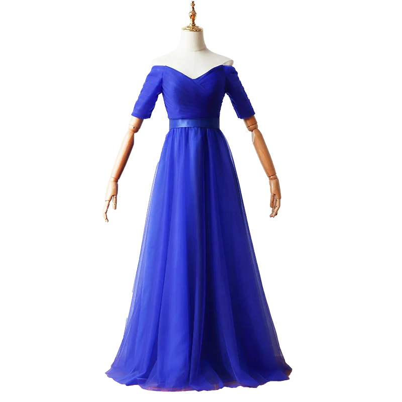 Платье из тюля больших размеров с v образным вырезом для выпускного вечера длиной