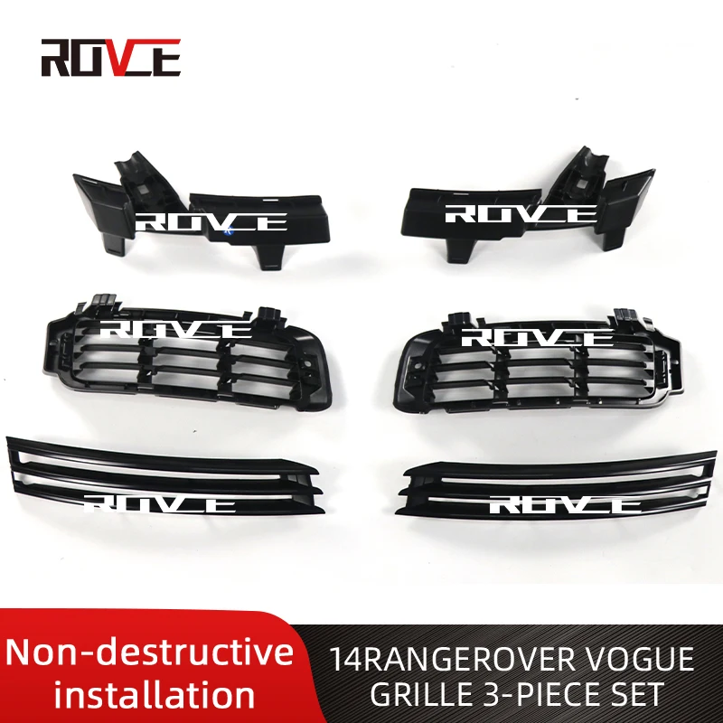 

ROVCE Front Bumper Fog Lamp Frame Fog Light grille For Land Rover Range Rover VOGUE 2014 L405 Front Grille