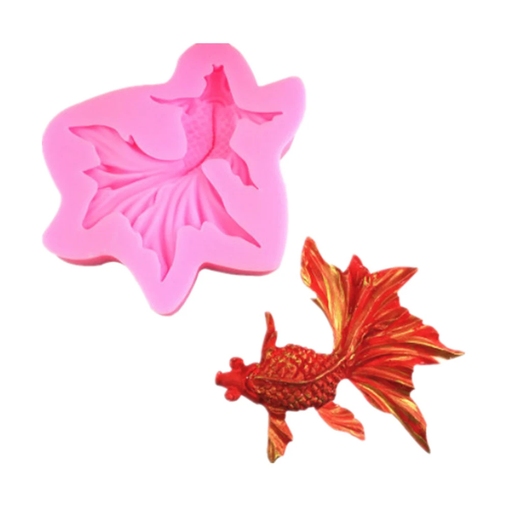 

Chinese Style Goldfish Shaped Silicone Fondant Cake Decorating Mold Chocolate Molds Baking Tools Kitchen Accessories