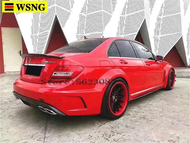 

Задний спойлер из углеродного волокна для Mercedes C Class 4-Door W204 C204 S204, крыло утконоса C74, вид без сверления C180 C200 C250 2007-14