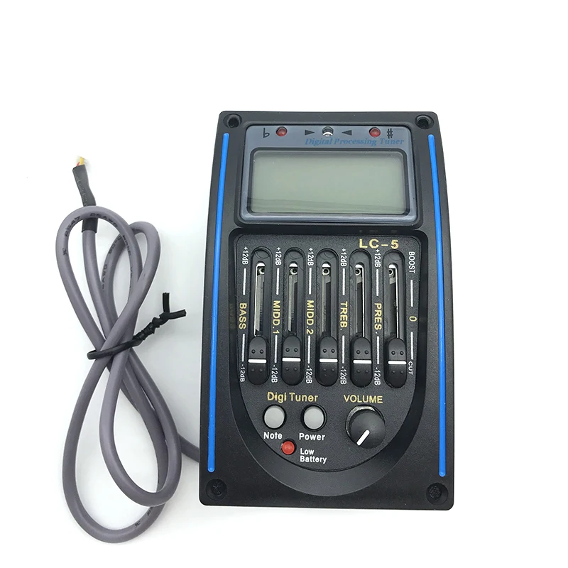 6 шт LC 5 полос акустической гитары пикап эквалайзер ЖК дисплей тюнер пьезо