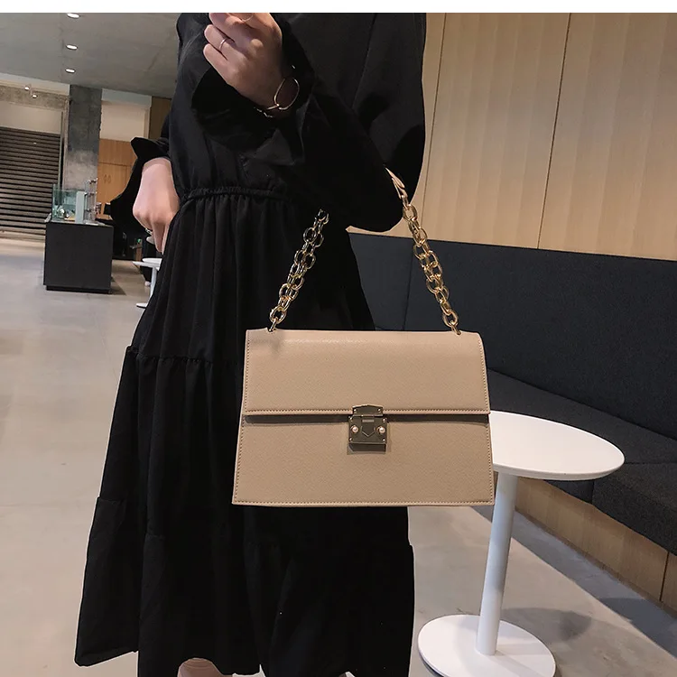 

Luxury Brand Handbag 2020 Fashion New High Quality PU Leather Women's Handbag Large Tote bag Lock Chain Shoulder Messenger Bags