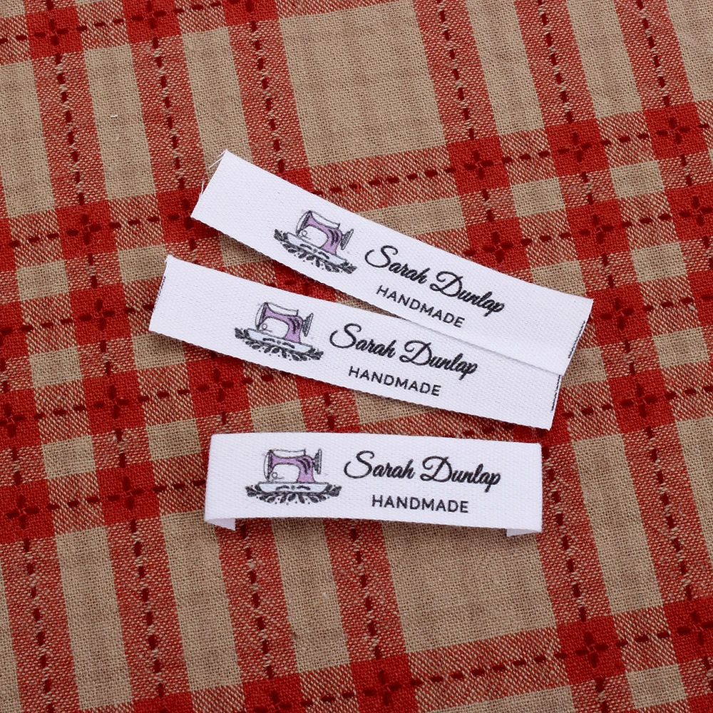 Custom Clothing Labels - Personalized Brand , Organic Cotton Ribbon Labels ,  Logo or Text, Sewing Labels (MD3012)