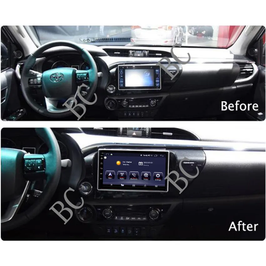Автомобильный мультимедийный плеер 10 1 дюймов Android 0 GPS стерео для Toyota Hilux 2016 ~ 2017