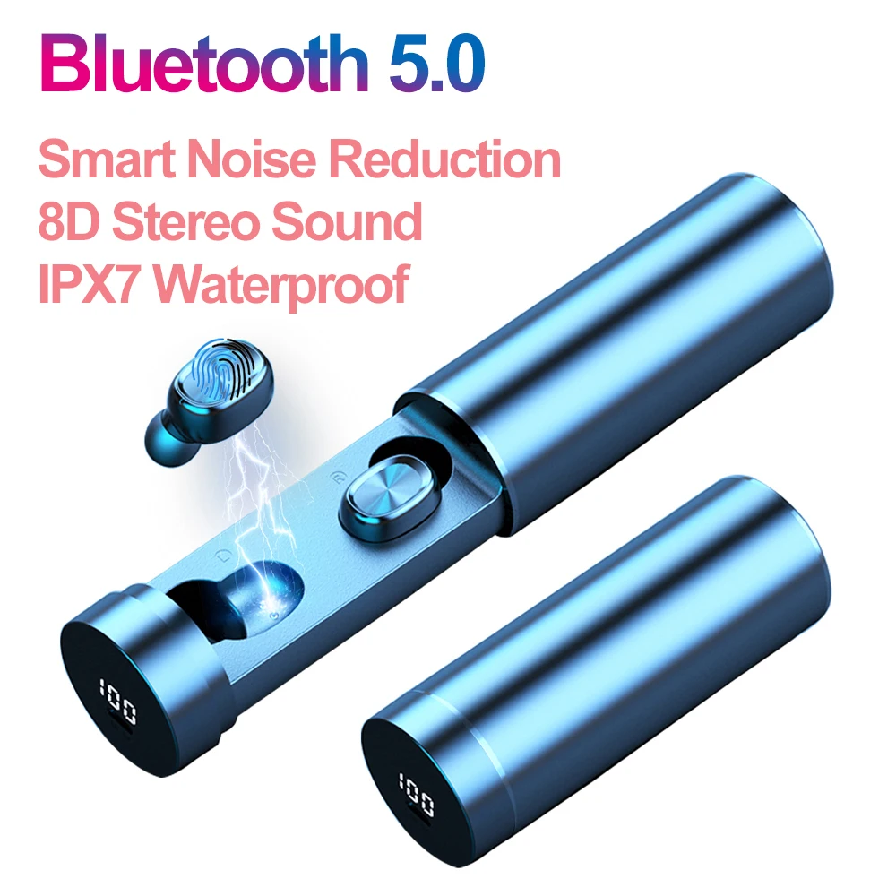 B9 TWS Bluetooth 5 0 Беспроводные наушники с сенсорным управлением водонепроницаемые 8D