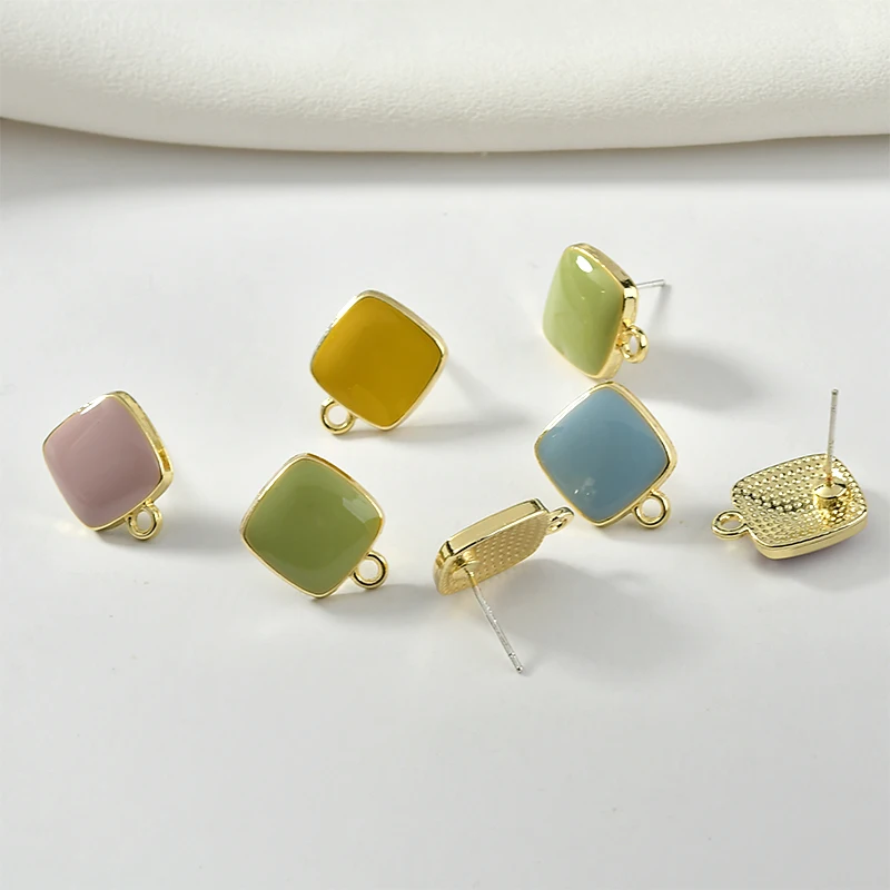 Квадратные серьги гвоздики из Сплава Серебра 925 пробы|Ювелирная фурнитура и