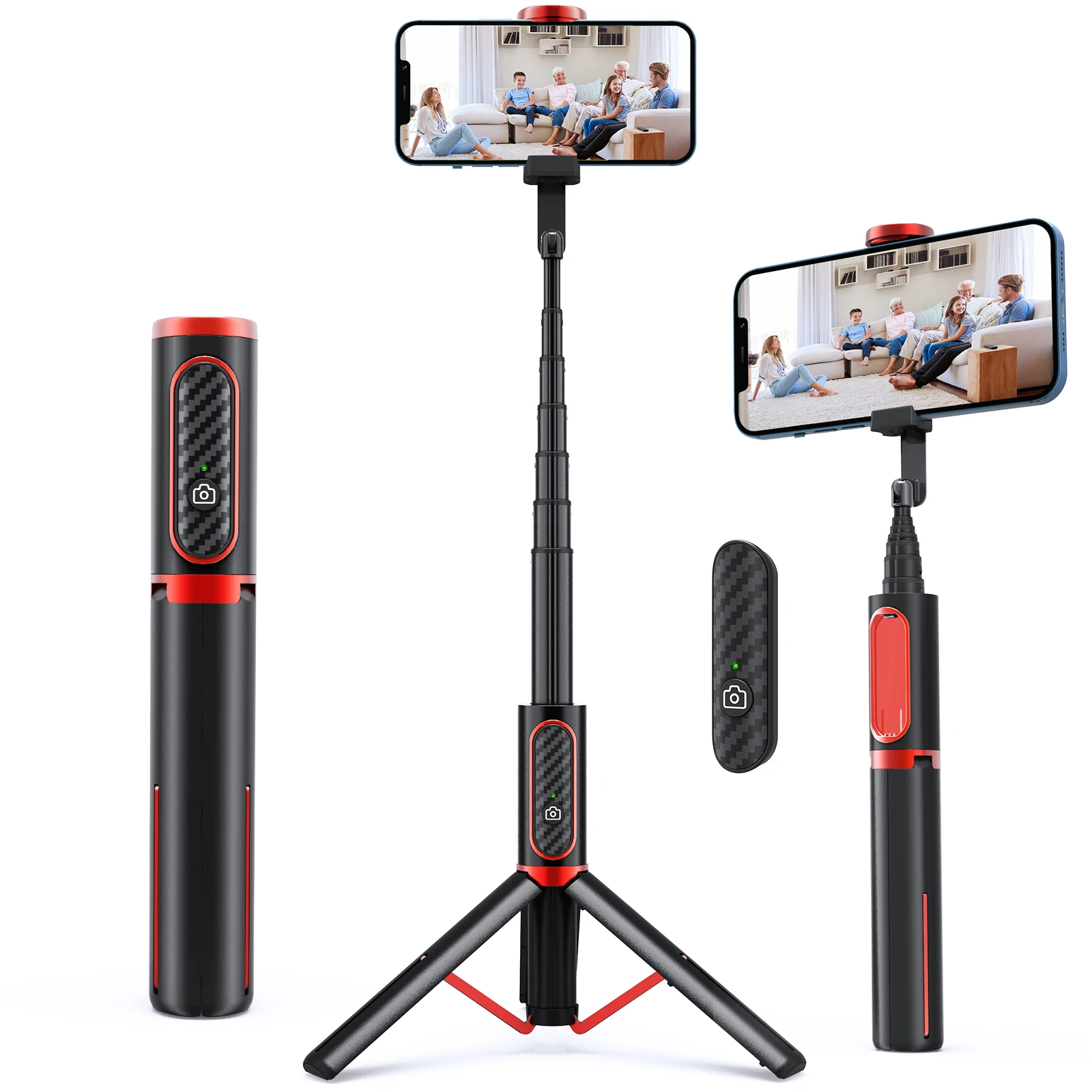 

Andoer Extendable Selfie Stick Tripod Handheld Bracket with Phone Holder Remote Shutter for Vlog Selfie Live Streaming